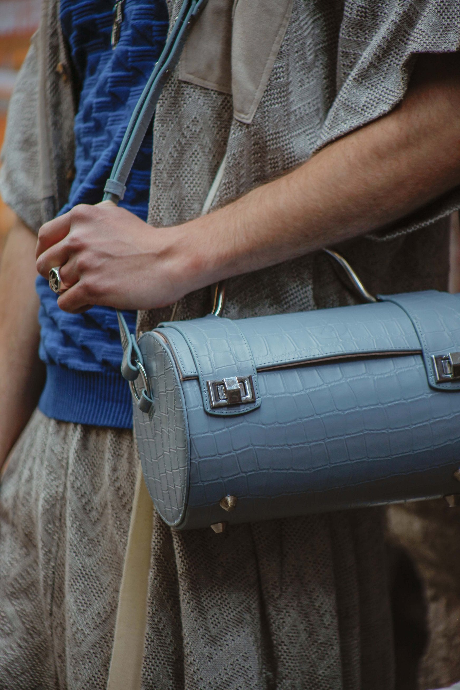 Celeste Blue croco